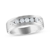 Thumbnail Image 1 of Every Moment Collection Men's 0.45 CT. T.W. Diamond Three Stone Wedding Band in 14K White Gold