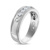 Thumbnail Image 2 of Every Moment Collection Men's 0.45 CT. T.W. Diamond Three Stone Wedding Band in 14K White Gold