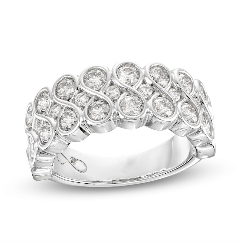 Main Image 1 of Every Moment Collection 1.95 CT. T.W. Diamond Double Row Infinity Ring in 14K White Gold