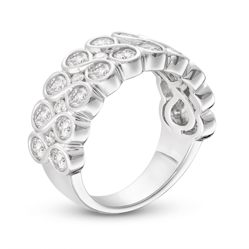 Main Image 4 of Every Moment Collection 1.95 CT. T.W. Diamond Double Row Infinity Ring in 14K White Gold