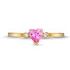 Thumbnail Image 2 of Child's Heart-Shaped Pink Cubic Zirconia and White Cubic Zirconia Ring in 10K Gold - Size 4