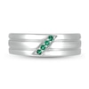 Thumbnail Image 2 of Men's Lab-Created Emerald Slant Multi-Row Ring in 10K White Gold