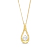 Thumbnail Image 0 of 0.20 CT. Canadian Certified Diamond Solitaire Teardrop Ribbon Pendant in 14K Gold (I/I2) - 17"