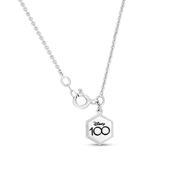 Collector’s Edition Disney Treasures 100th Anniversary 0.145 CT. T.W. Diamond Logo Necklace in Sterling Silver