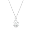 0.15 CT. Canadian Certified Diamond Solitaire Infinity Ribbon Pendant in 14K White Gold (I/I2) - 17"