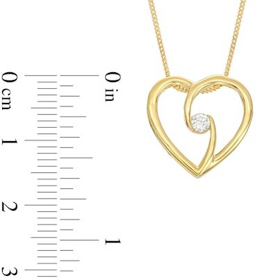 0.10 CT. Canadian Certified Diamond Solitaire Bypass Heart Pendant in 14K Gold (I/I2) - 17"