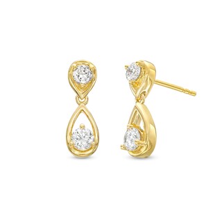 0.50 CT. T.W. Canadian Certified Diamond Teardrop Earrings in 14K Gold (I/I2)