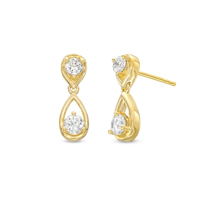 0.50 CT. T.W. Canadian Certified Diamond Teardrop Earrings in 14K Gold (I/I2)