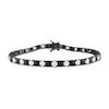 Men's Alternating Black and White Lab-Created Sapphire Tennis Bracelet in Sterling Silver with Black Rhodium - 9.0"