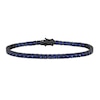 Thumbnail Image 0 of Men's Blue Lab-Created Sapphire Tennis Bracelet in Sterling Silver with Black Rhodium - 9.0"