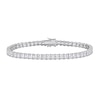 Men's Square-Cut White Lab-Created Sapphire Tennis Bracelet in Sterling Silver - 8.75"