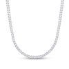 Thumbnail Image 0 of Men's Square-Cut White Lab-Created Sapphire Tennis Necklace in Sterling Silver - 20"