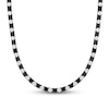 Men's Alternating Black and White Lab-Created Sapphire Tennis Necklace in Sterling Silver with Black Rhodium - 20"