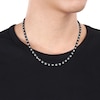 Men's Alternating Black and White Lab-Created Sapphire Tennis Necklace in Sterling Silver with Black Rhodium - 20"