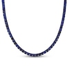 Men's Blue Lab-Created Sapphire Tennis Necklace in Sterling Silver with Black Rhodium - 20"