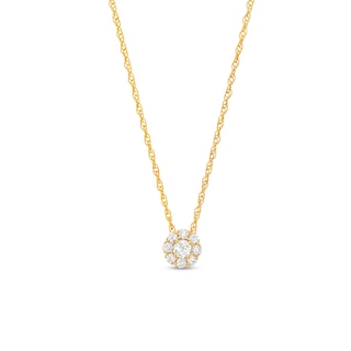 CT. T.W. Multi-Diamond Flower Pendant in 10K Gold