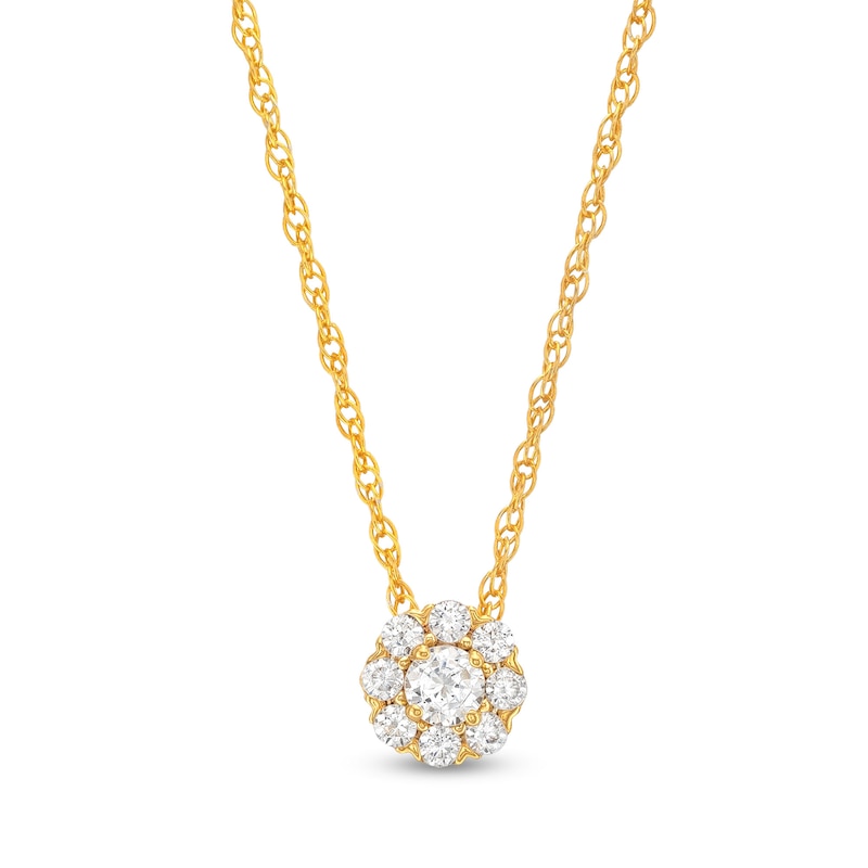 Main Image 1 of 1.00 CT. T.W. Multi-Diamond Flower Pendant in 10K Gold