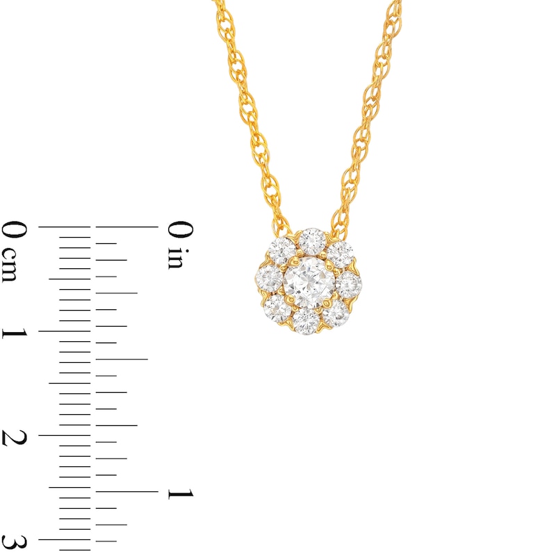 Main Image 3 of 1.00 CT. T.W. Multi-Diamond Flower Pendant in 10K Gold