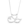 Thumbnail Image 0 of 0.10 CT. Canadian Certified Diamond Solitaire Fox Pendant in Sterling Silver (I/I2) - 17"