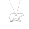 Thumbnail Image 0 of 0.10 CT. Canadian Certified Diamond Solitaire Bear Pendant in Sterling Silver (I/I2) - 17"