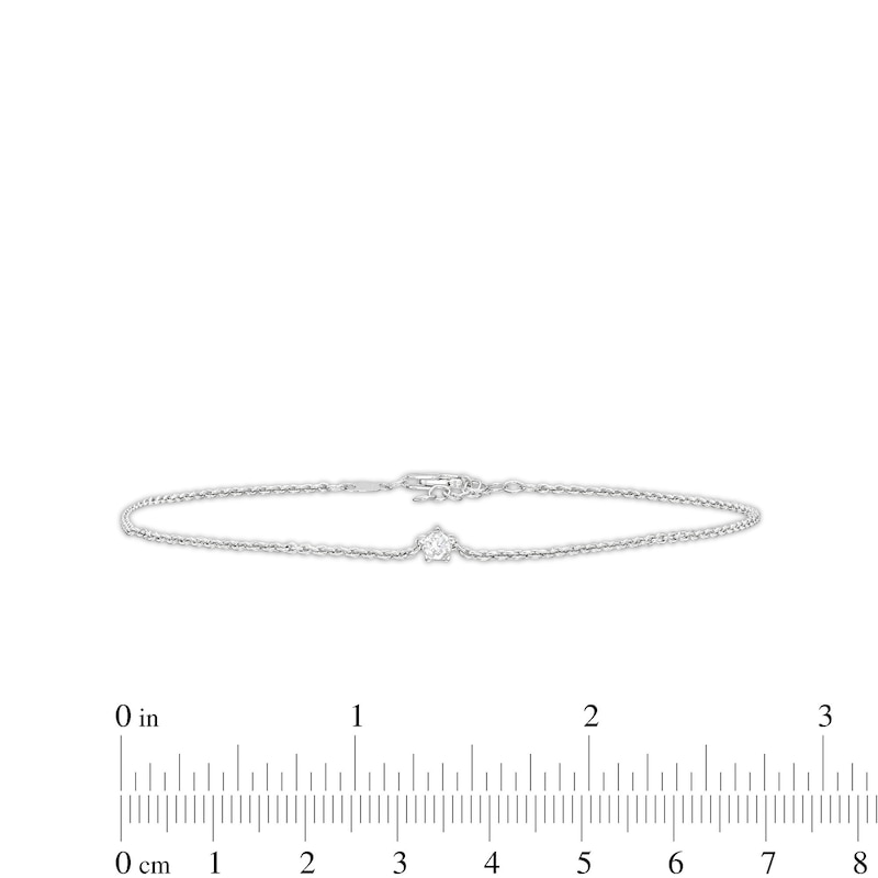 0.10 CT. Canadian Certified Diamond Solitaire Anklet in Sterling Silver (I/I2) - 10"