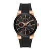 Men's Bulova Millennia Black IP and Rose-Tone Strap Watch with Black Dial (Model: 97C112)