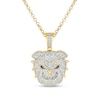 Thumbnail Image 0 of Men's 0.46 CT. T.W. Diamond Bulldog Pendant in Sterling Silver with 14K Gold Plate