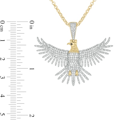 Men's 0.97 CT. T.W. Diamond Eagle Pendant in Sterling Silver with 14K Gold Plate