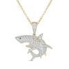 Thumbnail Image 0 of Men's 0.45 CT. T.W. Diamond Shark Pendant in Sterling Silver with 14K Gold Plate