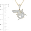 Thumbnail Image 1 of Men's 0.45 CT. T.W. Diamond Shark Pendant in Sterling Silver with 14K Gold Plate