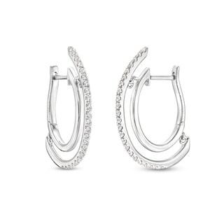 Unstoppable Love™ 0.50 CT. T.W. Diamond Line Illusion Hoop Earrings in 10K White Gold