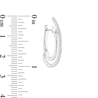 Unstoppable Love™ 0.50 CT. T.W. Diamond Line Illusion Hoop Earrings in 10K White Gold