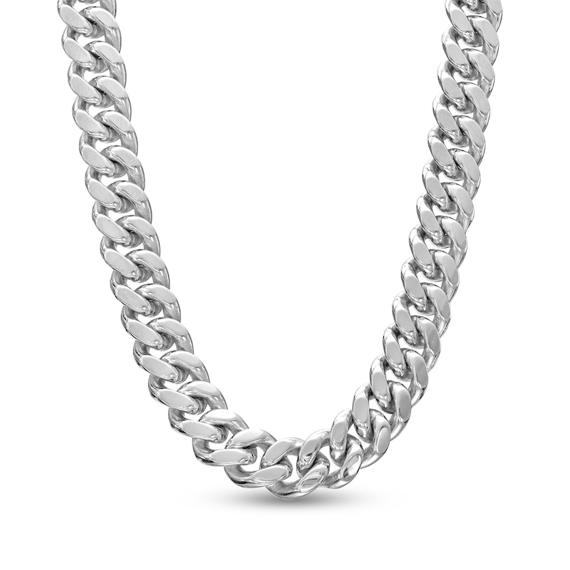 Men's Diamond-Cut 9.02mm Curb Chain Necklace in Solid Sterling Silver  - 22"|Peoples Jewellers