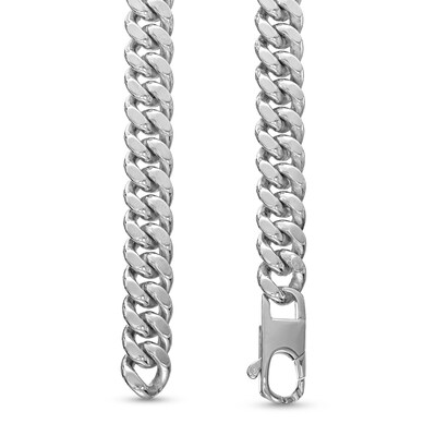 Men's Diamond-Cut 9.02mm Curb Chain Necklace in Solid Sterling Silver  - 22"