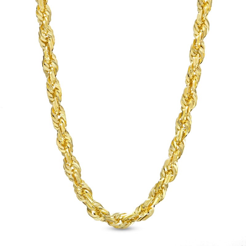 Main Image 1 of 3.0mm Glitter Rope Chain Necklace in Solid 10K Gold - 24&quot;