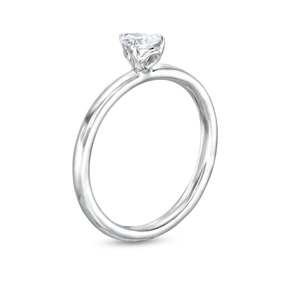 0.48 CT. Pear-Shaped Diamond Solitaire Ring in 14K White Gold (I/I2)