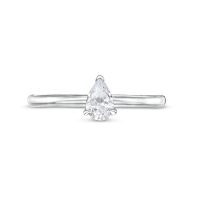 0.48 CT. Pear-Shaped Diamond Solitaire Ring in 14K White Gold (I/I2)