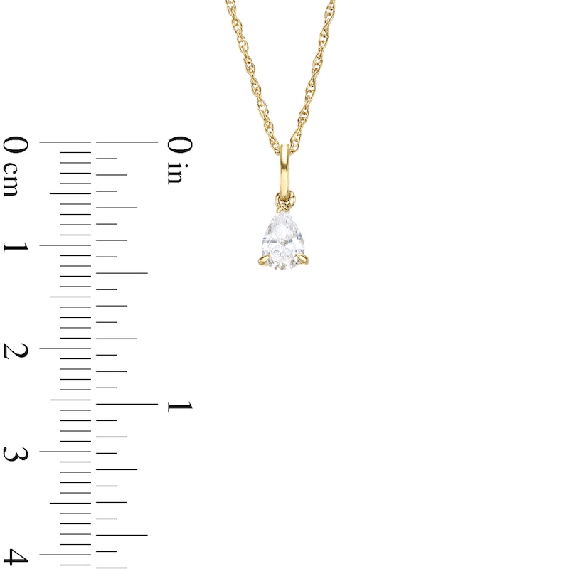 Main Image 3 of 0.48 CT. Pear-Shaped Diamond Solitaire Pendant in 14K Gold (I/I2)