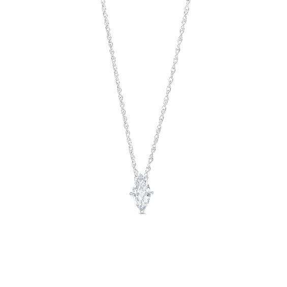 0.48 CT. Marquise Diamond Solitaire Pendant in 14K Gold (I/I2