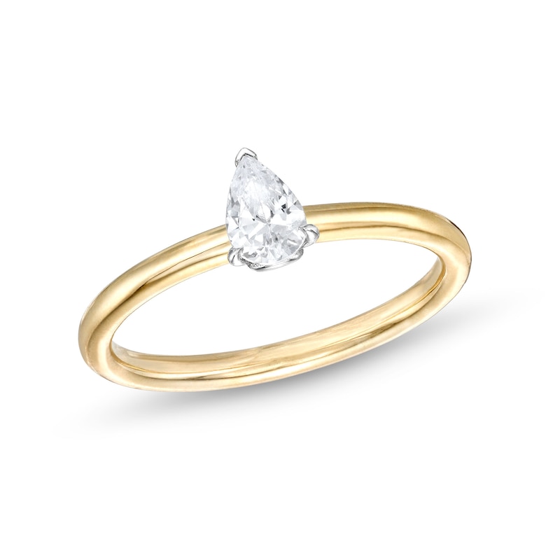 0.48 CT. Pear-Shaped Diamond Solitaire Ring in 14K Two-Tone Gold (I/I2)|Peoples Jewellers