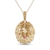 Thumbnail Image 2 of Men's Lab-Created Ruby and Diamond Accent Lion's Head Pendant in 10K Gold - 22"