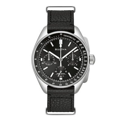 Men's Bulova Archive Series Lunar Pilot Interchangeable Strap Chronograph Watch with Black Dial (Model: 96K111)