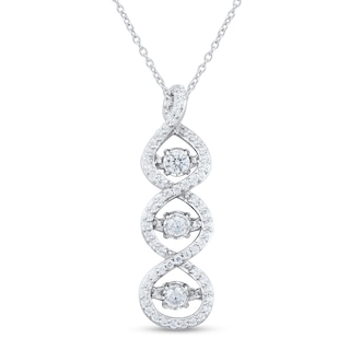 Unstoppable Love™ 0.30 CT. T.W. Diamond Cascading Three Stone Pendant in 10K White Gold