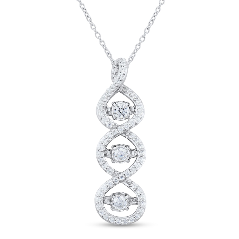 Unstoppable Love™ 0.30 CT. T.W. Diamond Cascading Three Stone Pendant in 10K White Gold|Peoples Jewellers