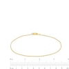 0.85mm Wheat Chain Anklet in Solid 10K Gold - 10"