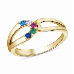 Gemstone Split Shank Wrap Ring (1-9 Stones)