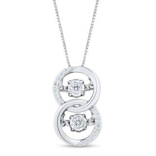 Unstoppable Love™ 0.15 CT. T.W. Diamond Interlocking Circles Pendant in 10K White Gold