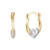 Child's Heart Hoop Earrings in 14K Two-Tone Gold