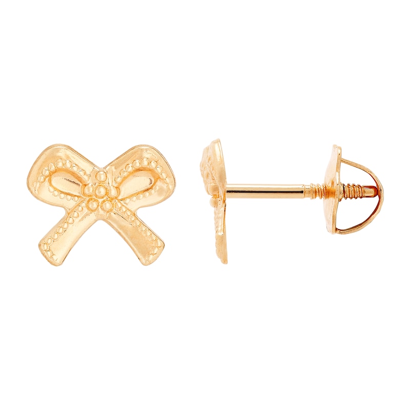 Child's Bow Stud Earrings in 14K Gold|Peoples Jewellers