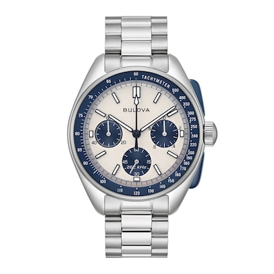 Men's Bulova Archive Series Lunar Pilot Interchangeable Strap Chronograph Watch with Blue Dial (Model: 98K112)